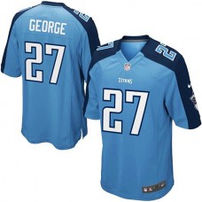 Youth Eddie George Tennessee Titans #27 Retired Game Jersey-Light Blue