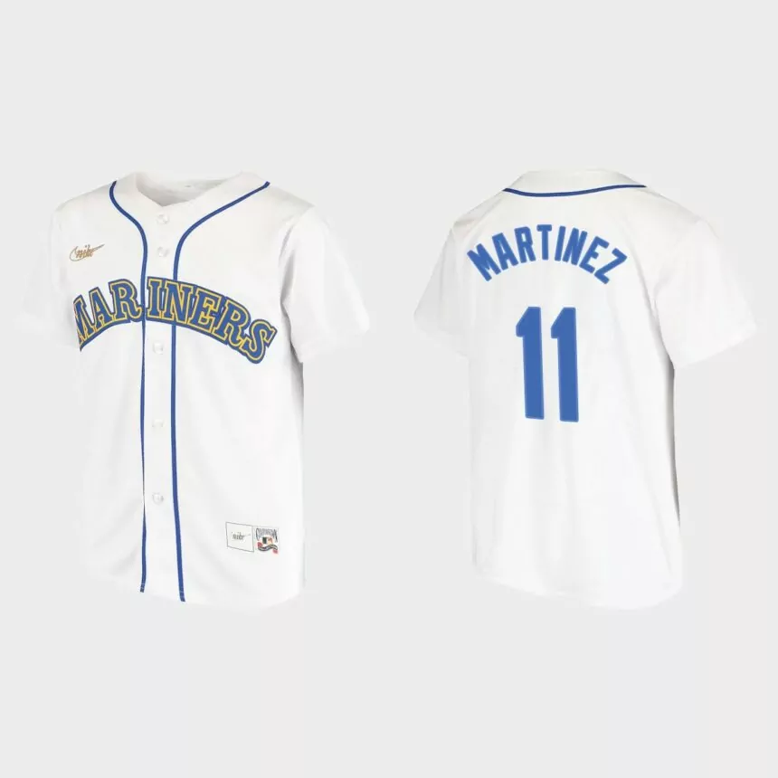 Youth Edgar Martinez Seattle Mariners Home Cooperstown Collection Jersey – White