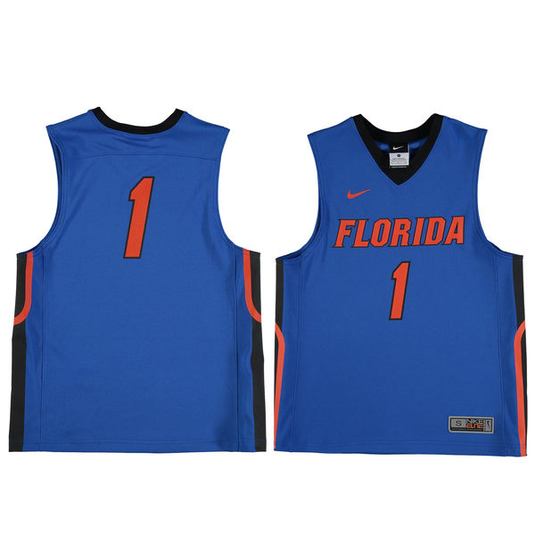 Youth Florida Gators #1 Royal Blue Basketball Jersey