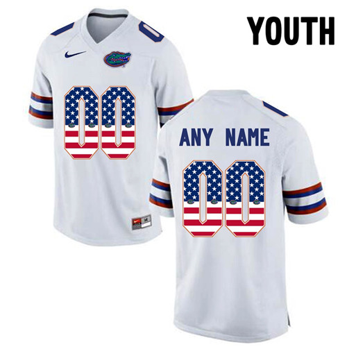 Youth Florida Gators White College Football Custom Limited Jersey