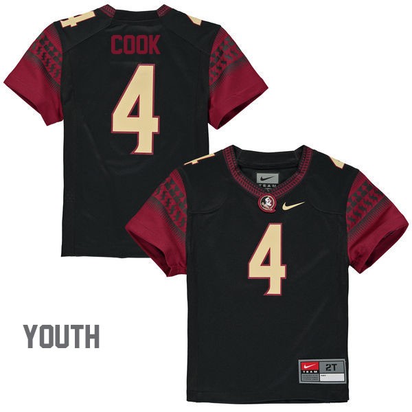 Youth Florida State Seminoles #4 Dalvin Cook Black Football Jersey