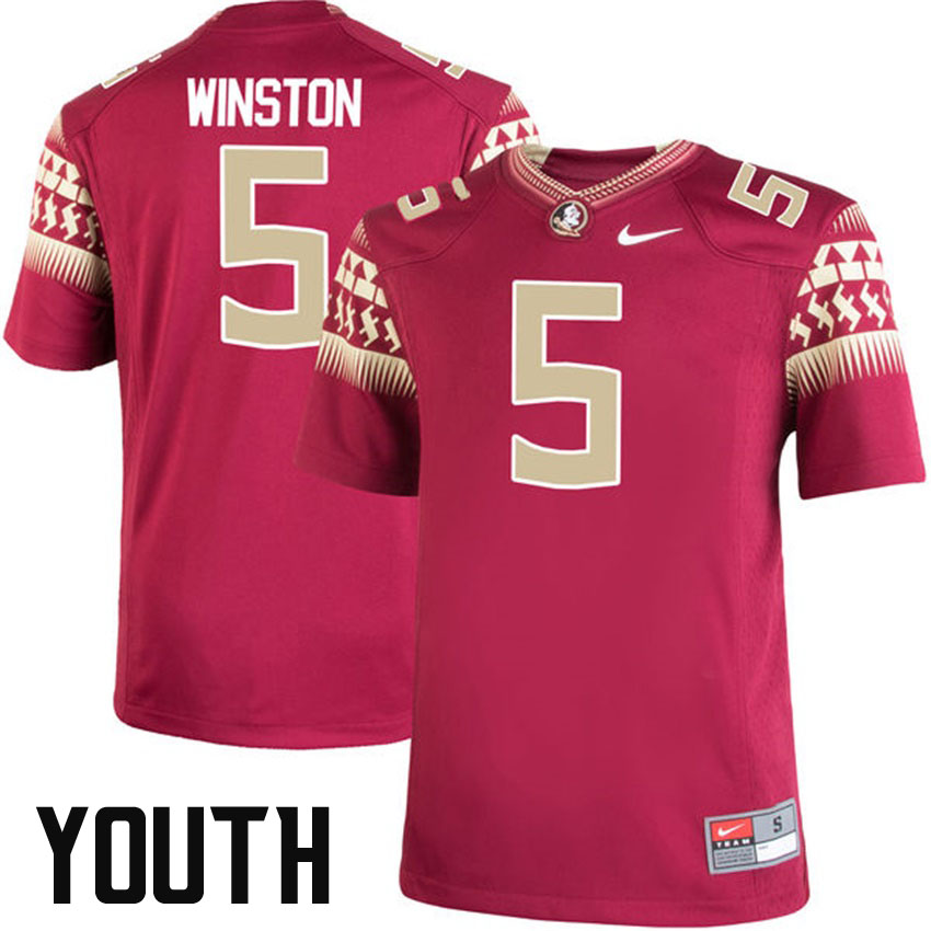 Youth Florida State Seminoles #5 Jameis Winston Garnet College Football Jersey