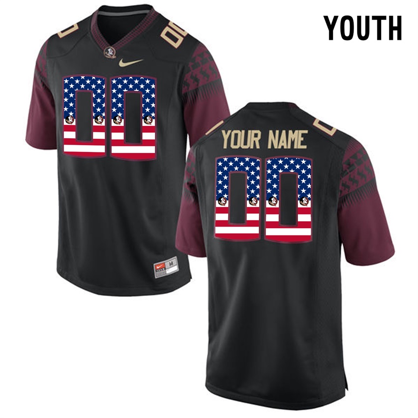 Youth Florida State Seminoles Black College Football Custom Limited Jersey