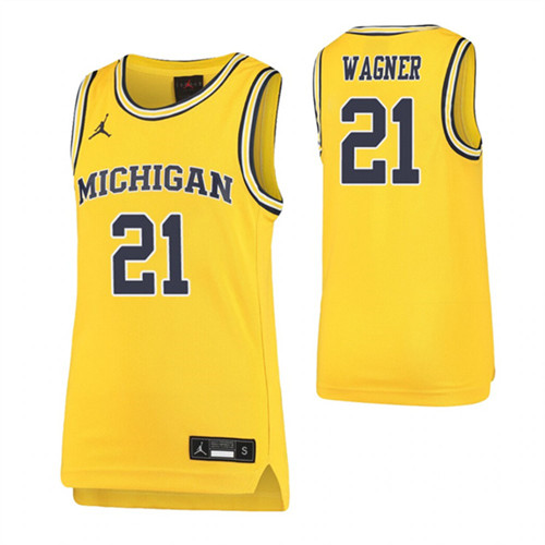Youth Franz Wagner Jersey Maize Michigan Wolverines Replica
