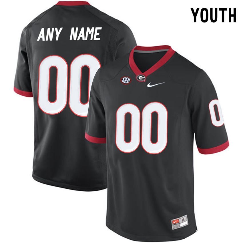 Youth Georgia Bulldogs Black College Limited Football Customized Jersey