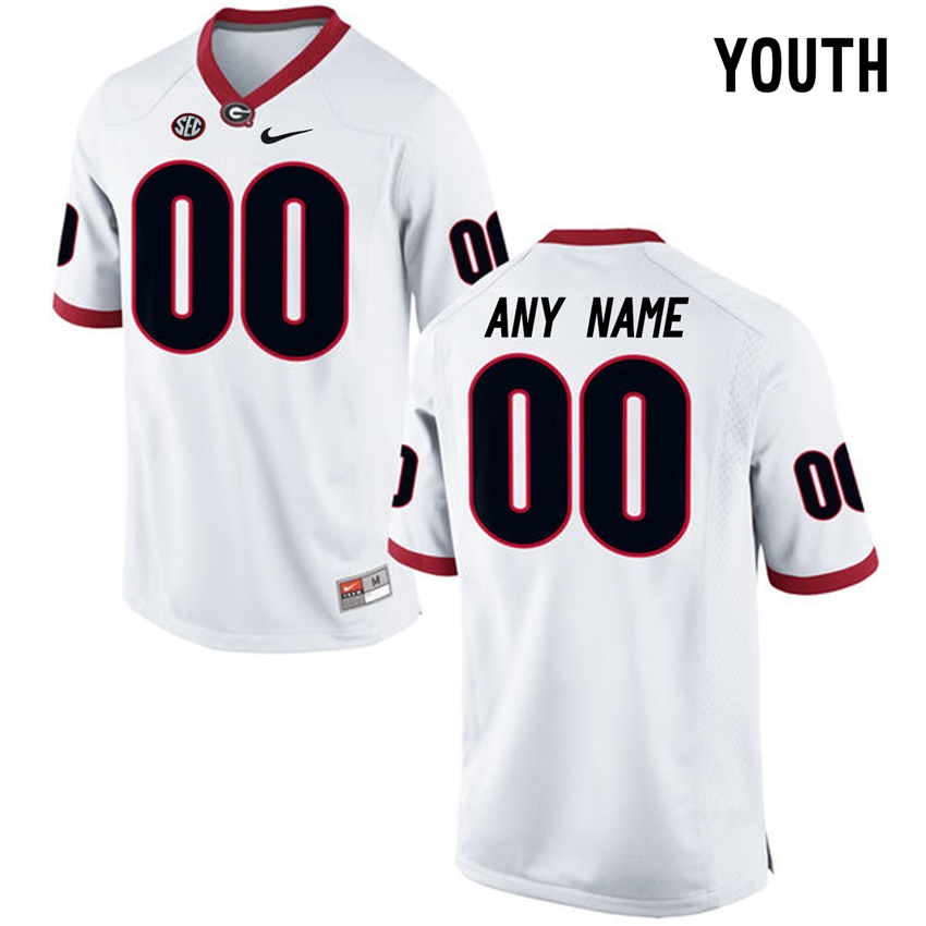 Youth Georgia Bulldogs White College Limited Football Customized Jersey