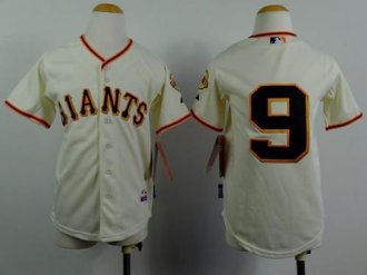 Youth Giants #9 Brandon Belt Cream MLB Jersey