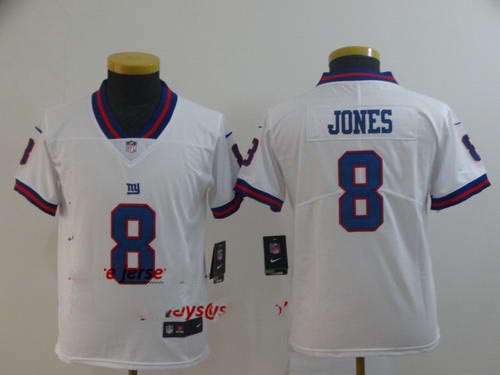 Youth Giants 8 Daniel Jones White Youth Color Rush Limited Jersey
