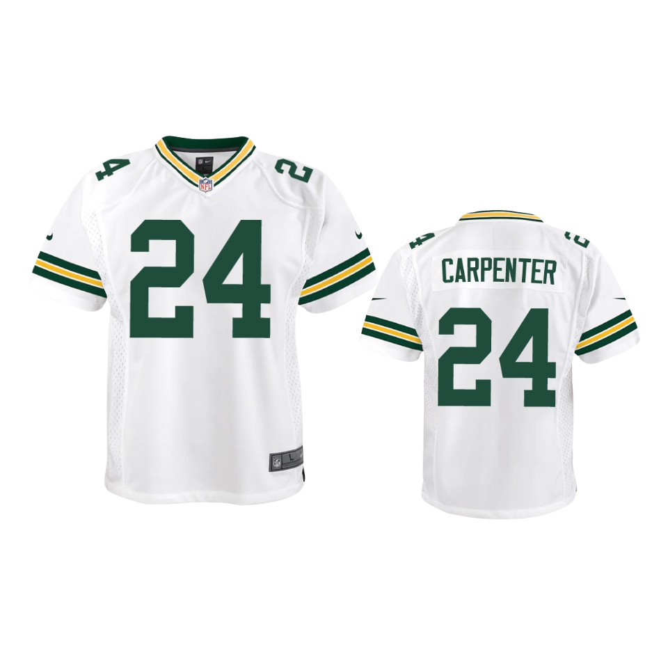 Youth Green Bay Packers #24 Tariq Carpenter White Vapor Limited Jersey