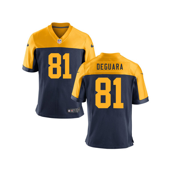 Youth Green Bay Packers #81 Josiah Deguara Nike Navy Gold Throwback Limited Jersey