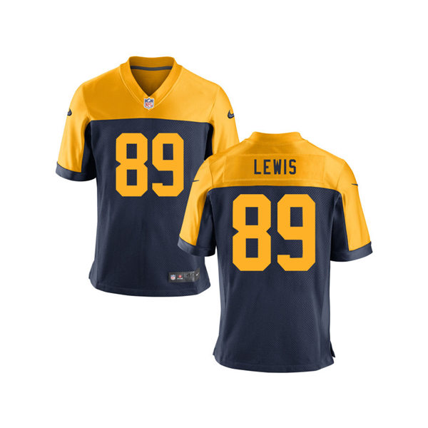 Youth Green Bay Packers #89 Marcedes Lewis Nike Navy Gold Retro Limied Jersey