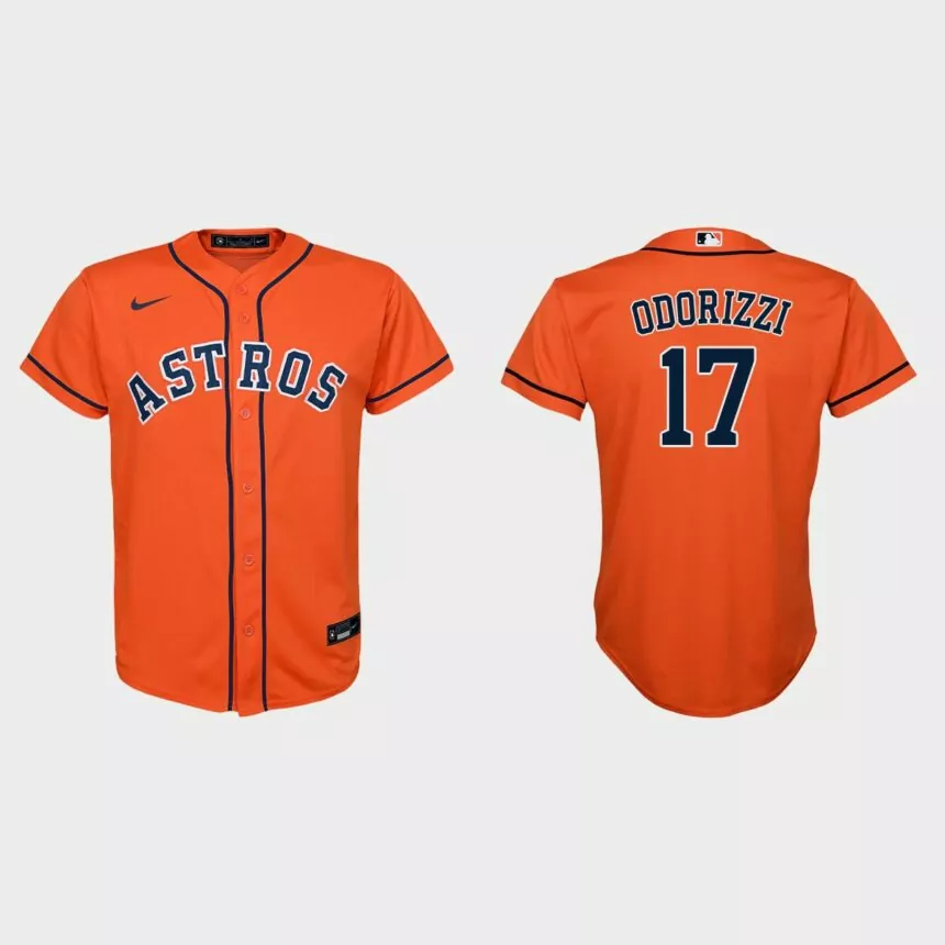 Youth Houston Astros #17 Jake Odorizzi Orange Replica Alternate Jersey