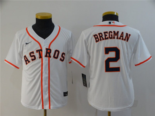 Youth Houston Astros #2 Alex Bregman Nike White Jersey