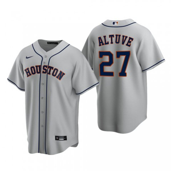 Youth Houston Astros #27 Jose Altuve Gray Nike Gray Road CoolBase Jersey