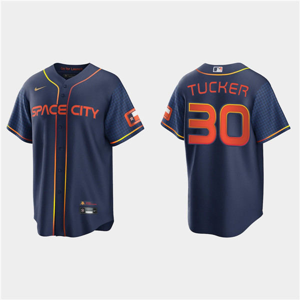 Youth Houston Astros #30 Kyle Tucker 2022 Navy City Connect Stitched Jersey