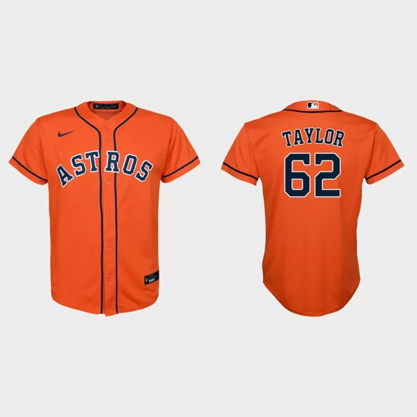 Youth Houston Astros #62 Blake Taylor Orange Replica Alternate Jersey