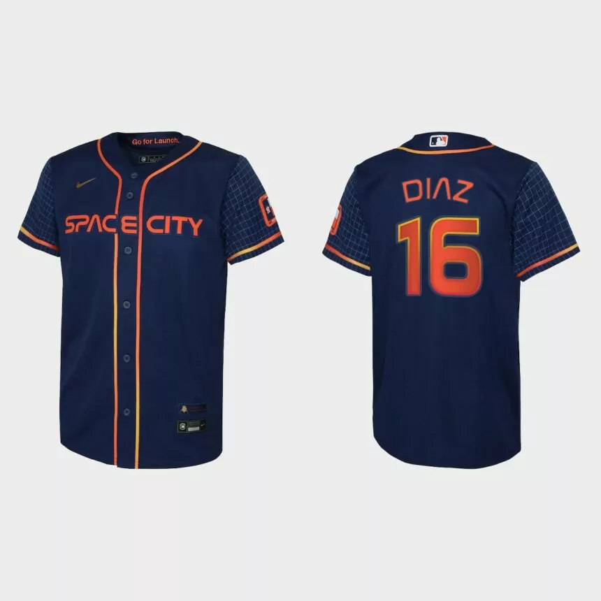 Youth Houston Astros Aledmys Diaz Navy 2022 City Connect Replica Jersey
