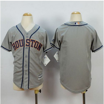 Youth Houston Astros Blank Grey Cool Base Stitched Baseball Jersey