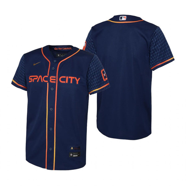 Youth Houston Astros Blank Nike Navy 2022 City Connect Team Jersey