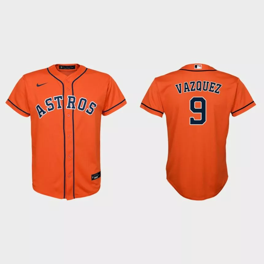 Youth Houston Astros Christian Vazquez Orange Replica Alternate Jersey