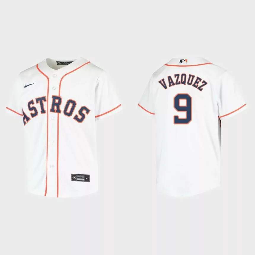 Youth Houston Astros Christian Vazquez White Replica Home Jersey