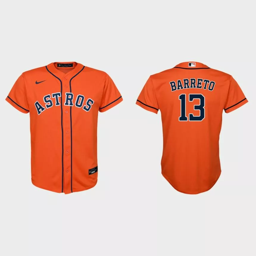 Youth Houston Astros Franklin Barreto Orange Replica Alternate Jersey