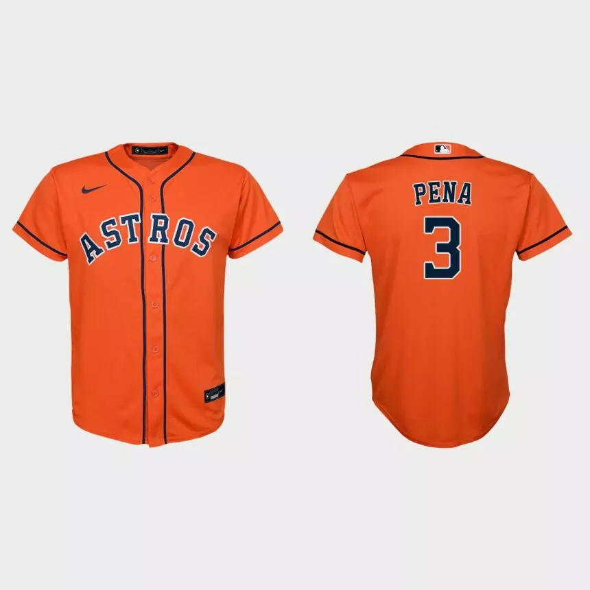 Youth Houston Astros Jeremy Pena Orange Replica Alternate Jersey