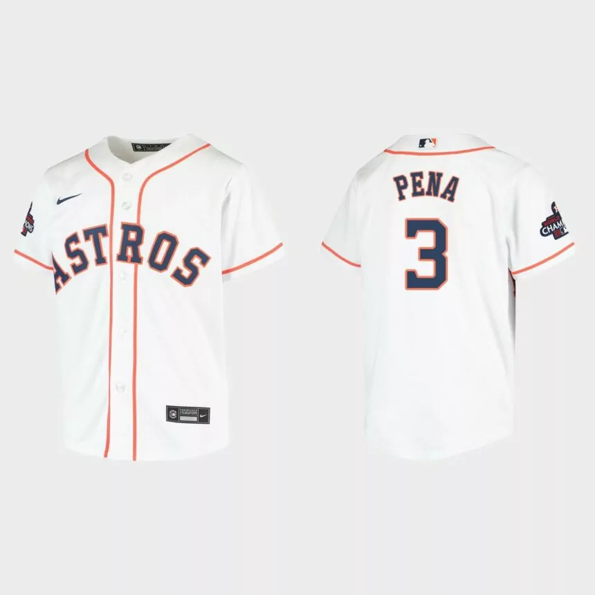 Youth Houston Astros Jeremy Pena White 2022 World Series Champions Replica Jersey
