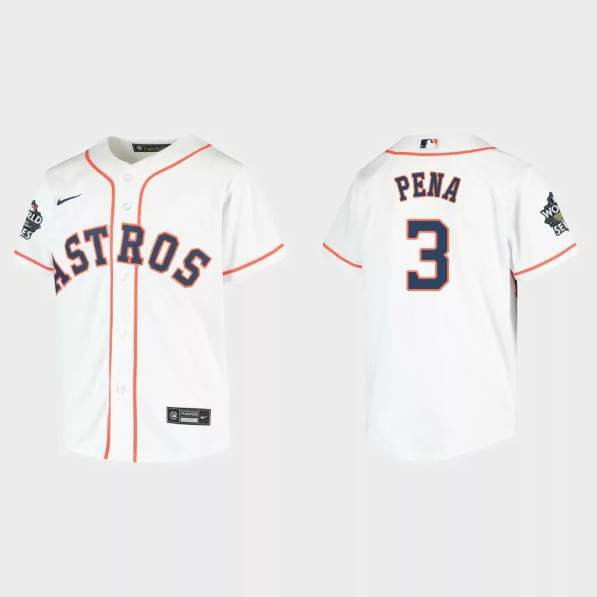 Youth Houston Astros Jeremy Pena White 2022 World Series Replica Jersey