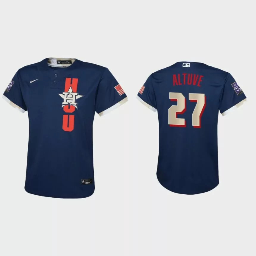 Youth Houston Astros Jose Altuve Navy 2021 MLB All-Star Game Jersey