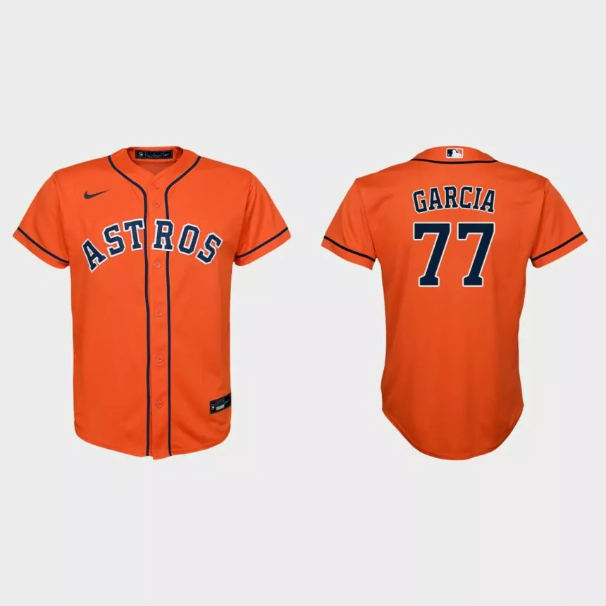 Youth Houston Astros Luis Garcia Orange Replica Alternate Jersey