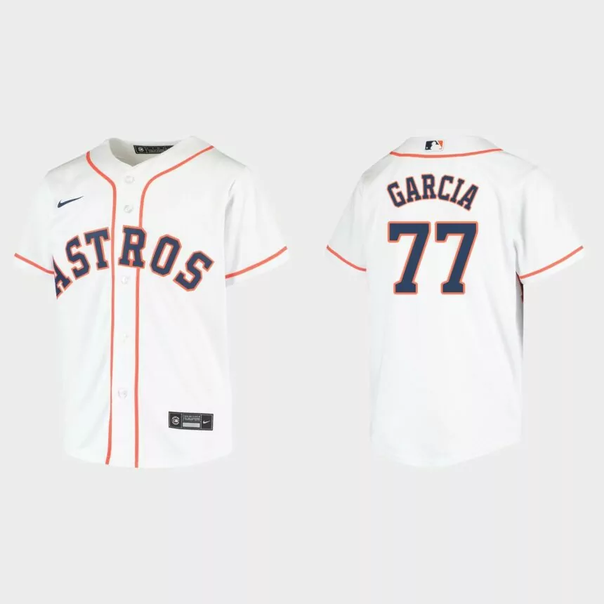 Youth Houston Astros Luis Garcia White Replica Home Jersey