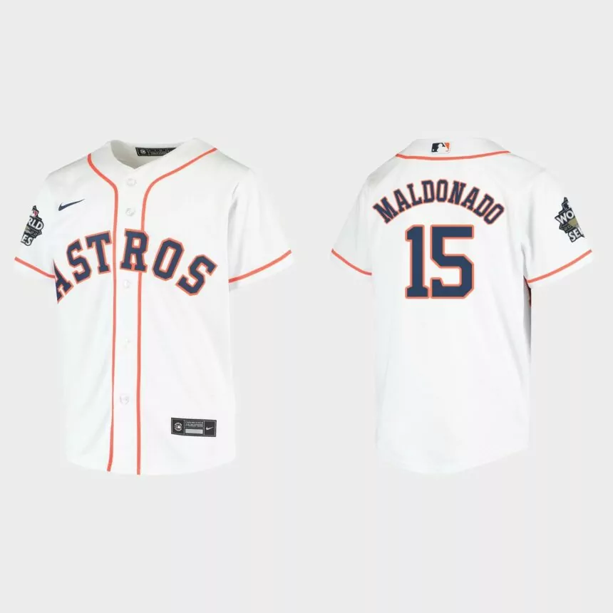 Youth Houston Astros Martin Maldonado White 2022 World Series Replica Jersey