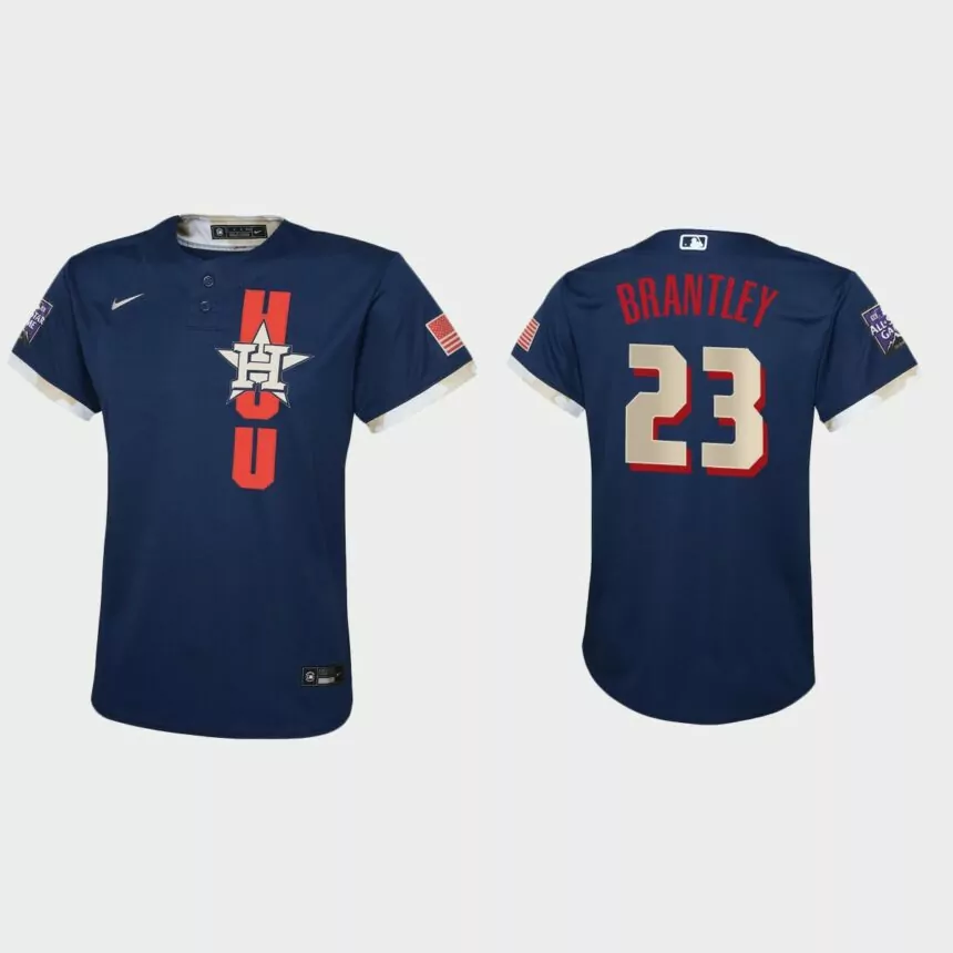 Youth Houston Astros Michael Brantley Navy 2021 MLB All-Star Game Jersey