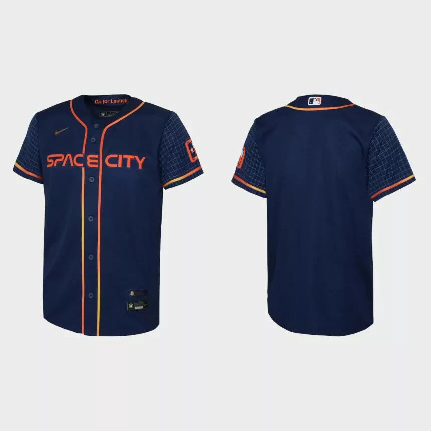 Youth Houston Astros Navy 2022 City Connect Replica Jersey