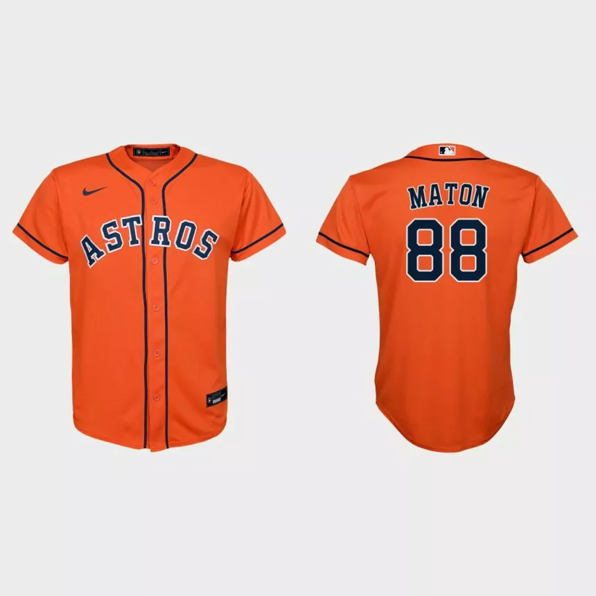 Youth Houston Astros Phil Maton Orange Replica Alternate Jersey