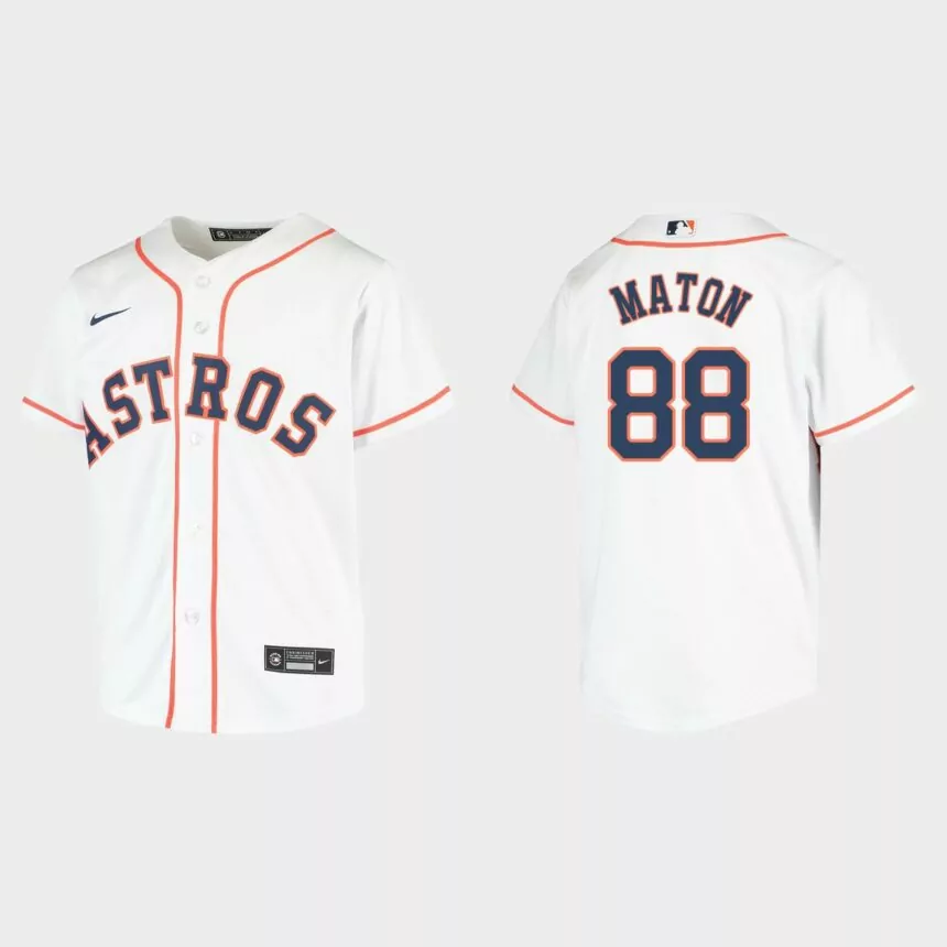 Youth Houston Astros Phil Maton White Replica Home Jersey