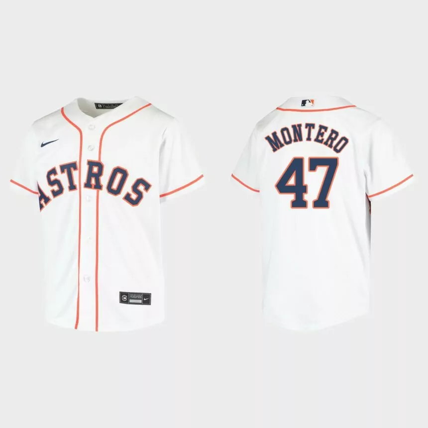 Youth Houston Astros Rafael Montero White Replica Home Jersey