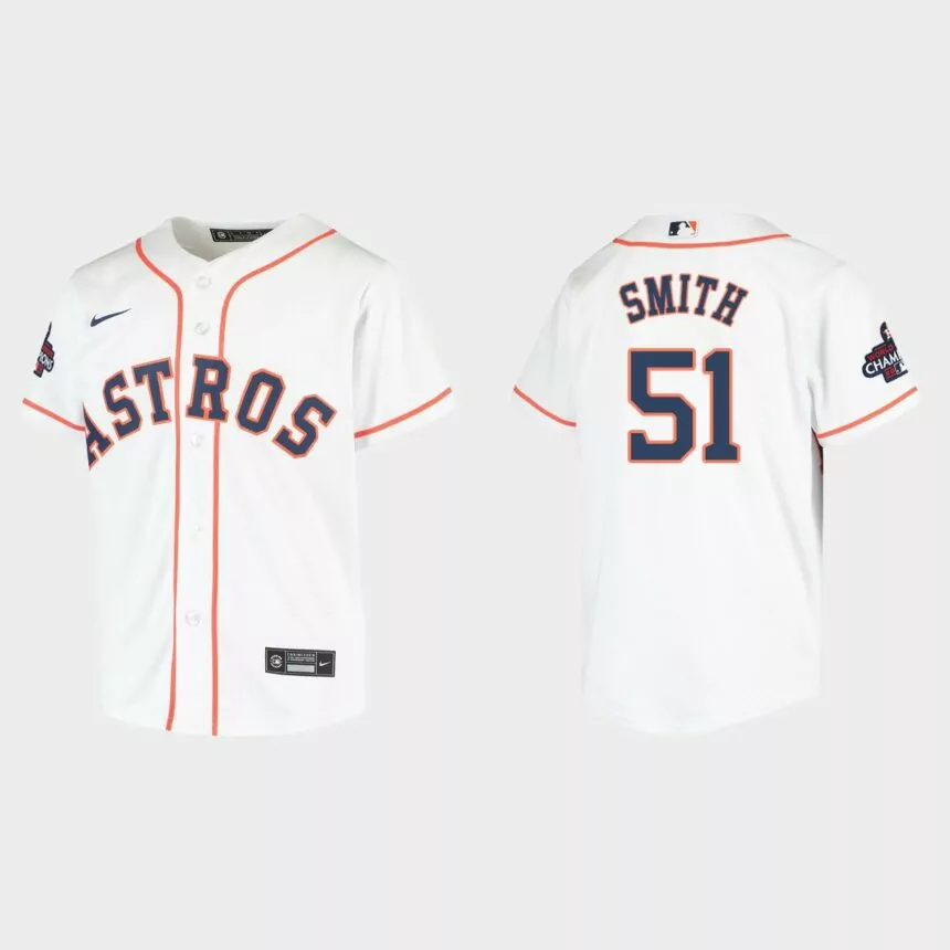 Youth Houston Astros Will Smith White 2022 World Series Champions Replica Jersey