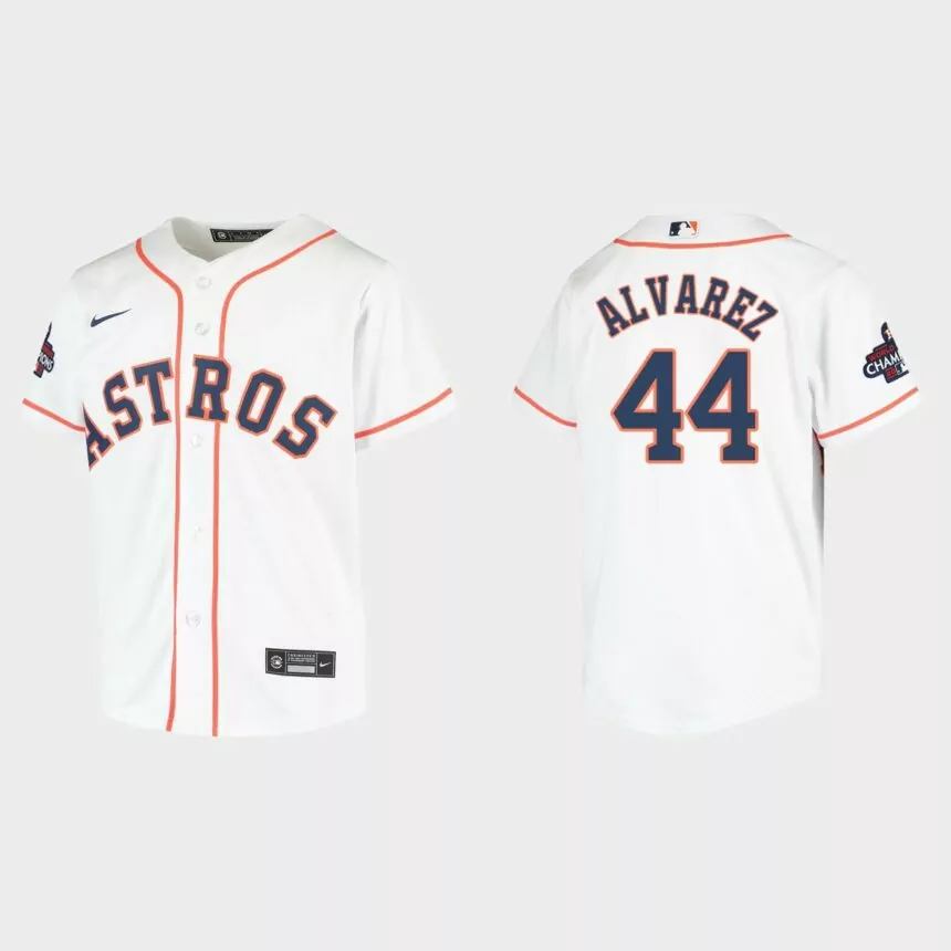 Youth Houston Astros Yordan Alvarez White 2022 World Series Champions Replica Jersey