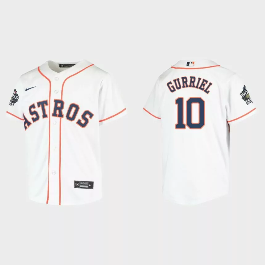 Youth Houston Astros Yuli Gurriel White 2022 World Series Replica Jersey