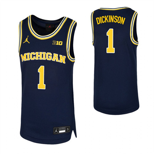 Youth Hunter Dickinson Jersey Navy Michigan Wolverines Replica