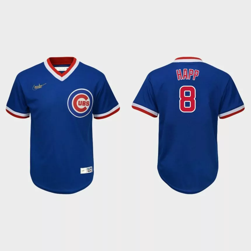 Youth Ian Happ #8 Chicago Cubs Road Cooperstown Collection Jersey – Royal