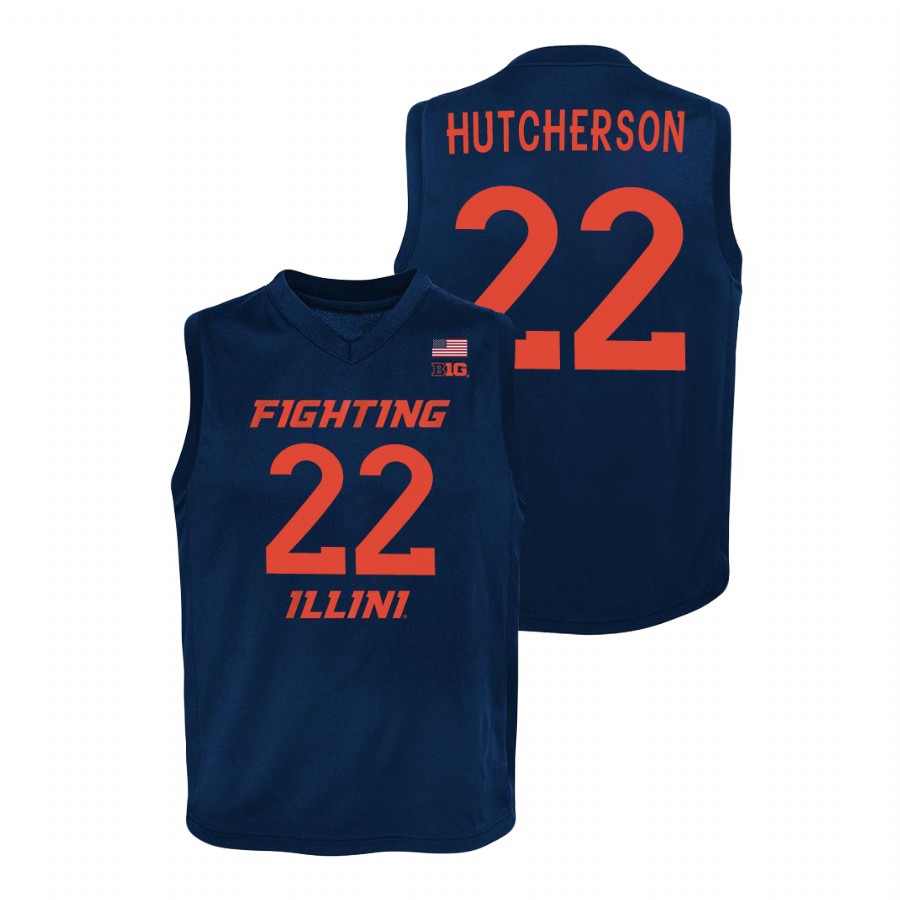 Youth Illinois Fighting Illini Austin Hutcherson Basketball Jersey Navy