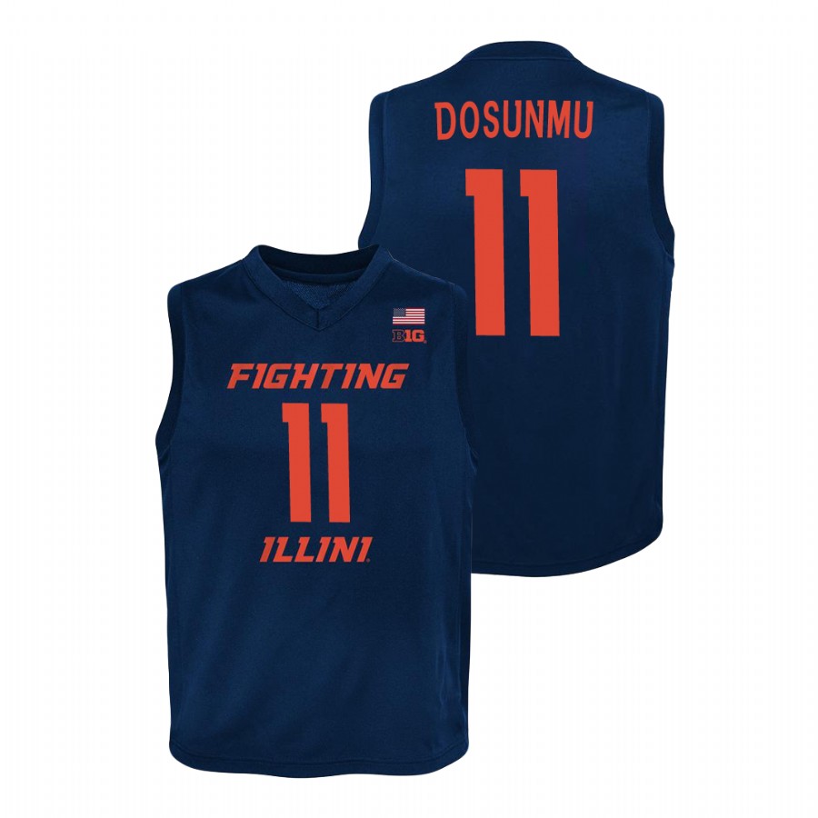 Youth Illinois Fighting Illini Ayo Dosunmu Basketball Jersey Navy