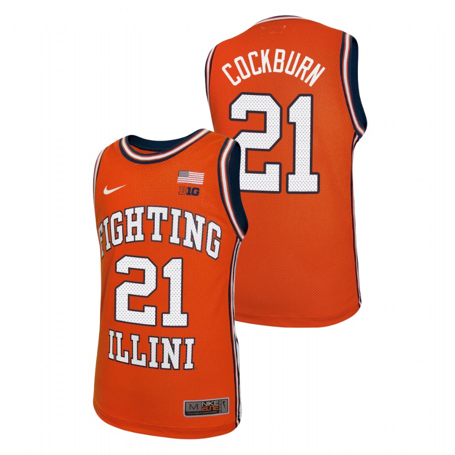 Youth Illinois Fighting Illini Kofi Cockburn Replica Jersey Orange