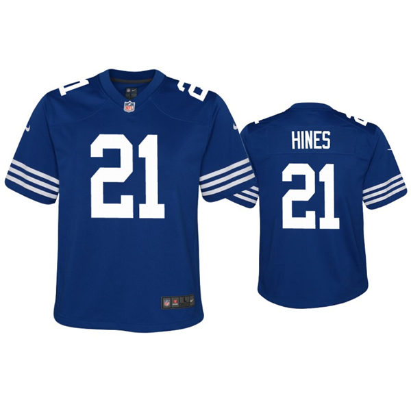 Youth Indianapolis Colts #21 Nyheim Hines Nike Royal Alternate Retro Vapor Limited Jersey