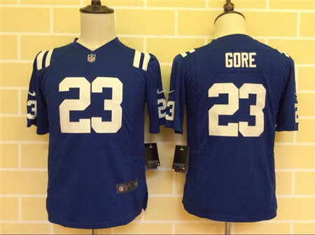 Youth Indianapolis Colts #23 Frank Gore Nike Blue Game Stitched Jersey