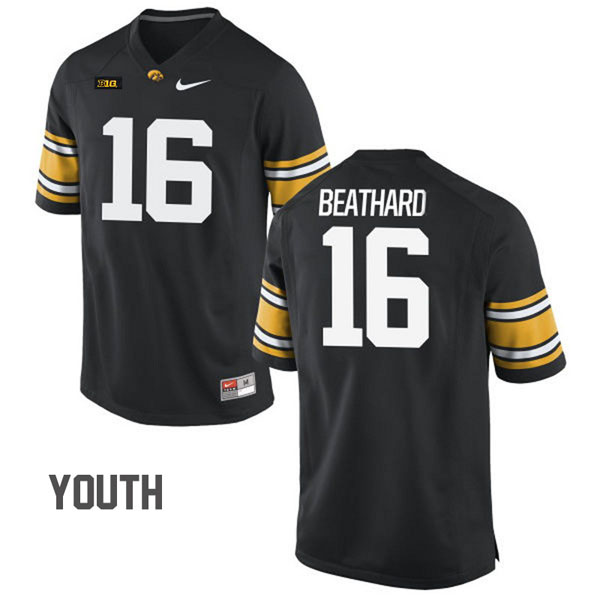Youth Iowa Hawkeyes #16 C.J. Beathard Black Football Jersey