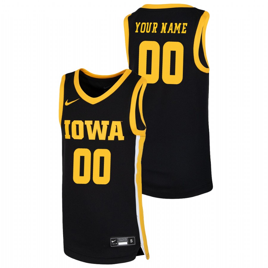 Youth Iowa Hawkeyes Custom College Basketball Jersey Black